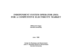 Independent System Operator (ISO) for a