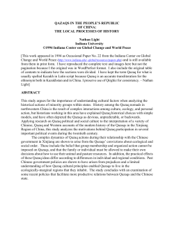 QAZAQS IN THE PEOPLE`S REPUBLIC OF CHINA