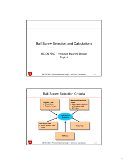 Ball Screw Selection and Calculations