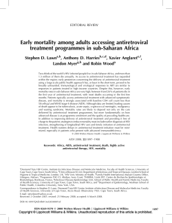 Early mortality among adults accessing antiretroviral treatment