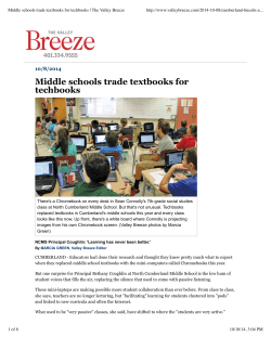 Middle schools trade textbooks for techbooks | The Valley Breeze