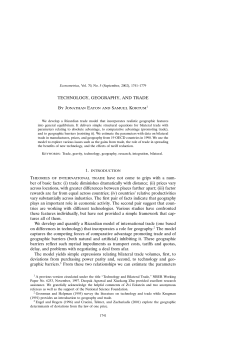 Eaton and Kortum - Princeton University