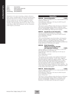 HU MA N ITIE S - American River College!