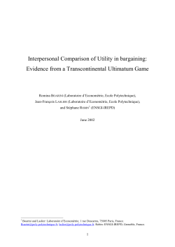 Interpersonal Comparison of Utility in bargaining