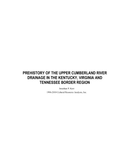 Prehistory of the Upper Cumberland River Drainage in the Kentucky