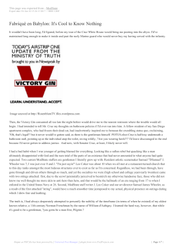 Fabriqu&egrave; en Babylon: It`s Cool to Know Nothing