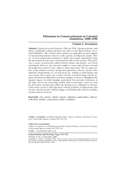 Dilemmas in Conservationism in Colonial Zimbabwe, 1890–1930