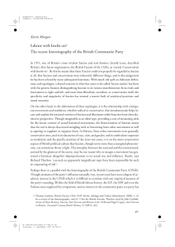 The recent historiography of the British Communist Party