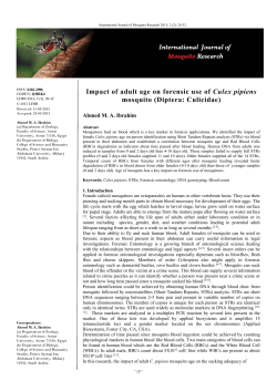Impact of adult age on forensic use of Culex pipiens mosquito