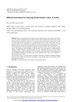 Different techniques for reducing alcohol levels in wine: A review⋆
