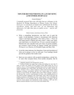 Tips For Better Writing In Law Reviews (And
