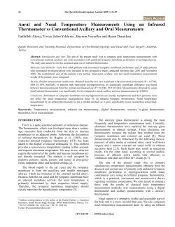 Aural and Nasal Temperature Measurements Using an Infrared