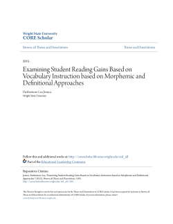 Examining Student Reading Gains Based on