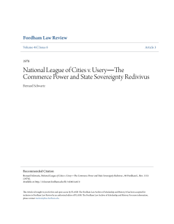 National League of Cities v. Usery―The Commerce Power and