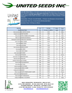 Seeding Rates: 12 Pounds / Acre (Drill Seeded) _ 15 Pounds / Acre