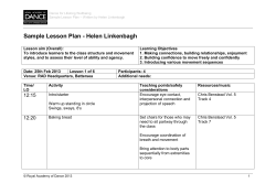 Sample Lesson Plan - Helen Linkenbagh