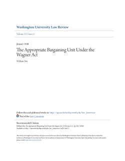 The Appropriate Bargaining Unit Under the Wagner Act