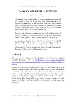 Allocating risk mitigation across time
