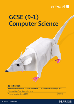 GCSE Computer Science 2016 - Edexcel