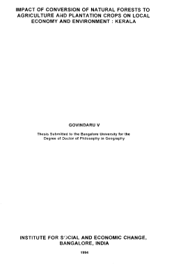 impact of conversion of natural forests to agriculture and plantation