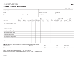 Alcohol Sales on Reservations - Minnesota Department of Revenue