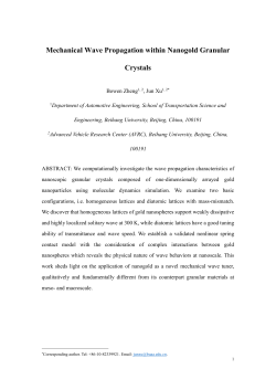Mechanical Wave Propagation within Nanogold Granular Crystals