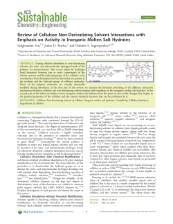 Review of Cellulose Non-Derivatizing Solvent Interactions with