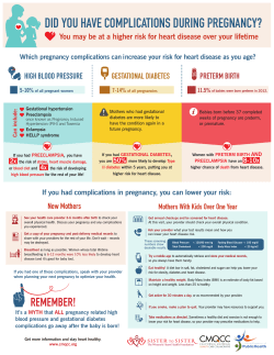 DID YOU HAVE COMPLICATIONS DURING PREGNANCY?