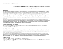 ALGEBRA FUNCTIONS AND DATA ANALYSIS A GUIDE (Created