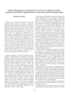proto-iroquoian divergence in the late