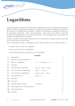 Logarithms -