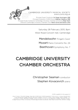 CUCO 28th February - Cambridge University Musical Society