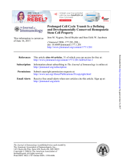 Stem Cell Property Hemopoietic and Developmentally Conserved