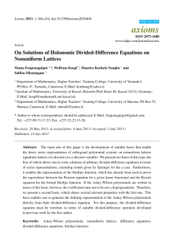 On Solutions of Holonomic Divided-Difference Equations on
