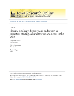 Floristic similarity, diversity, and endemism as indicators of refugia