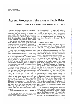 Age and Geographic Differences in Death Rates - CiteSeerX