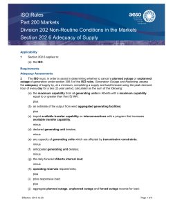 ISO Rules Part 200 Markets Division 202 Non