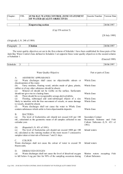cap 358l junk bay water control zone statement of water