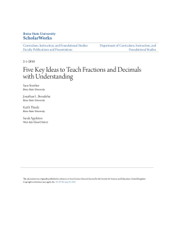 Five Key Ideas to Teach Fractions and Decimals