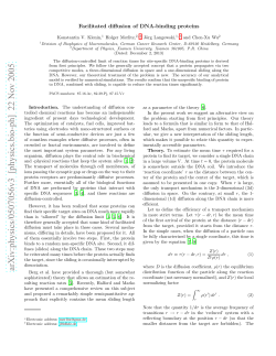 Facilitated diffusion of DNA