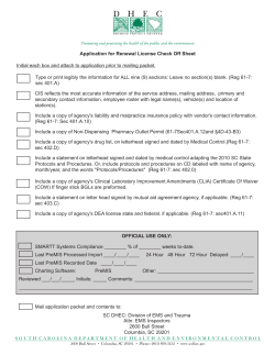 Application for Renewal License Check Off Sheet Initial each box