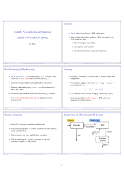 CS389L: Automated Logical Reasoning Lecture 3: Practical SAT