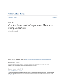 Criminal Sentences for Corporations