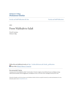 From Wahhabi to Salafi - Dickinson Scholar