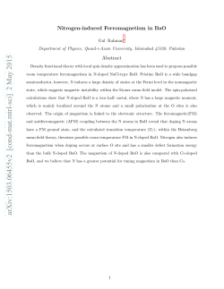 Nitrogen-induced Ferromagnetism in BaO