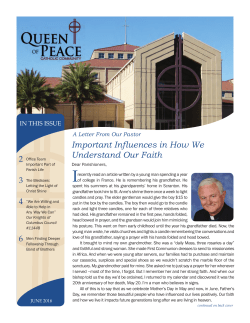 Important Influences in How We Understand Our Faith