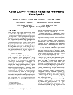 A Brief Survey of Automatic Methods for Author