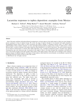 Lacustrine responses to tephra deposition, Mexico