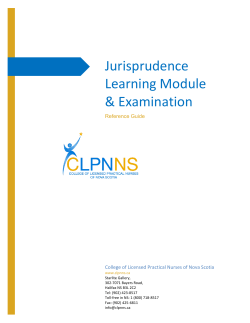 Jurisprudence Learning Module and Exam Reference