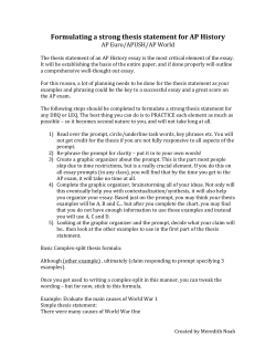 Formulating a strong thesis statement for AP History